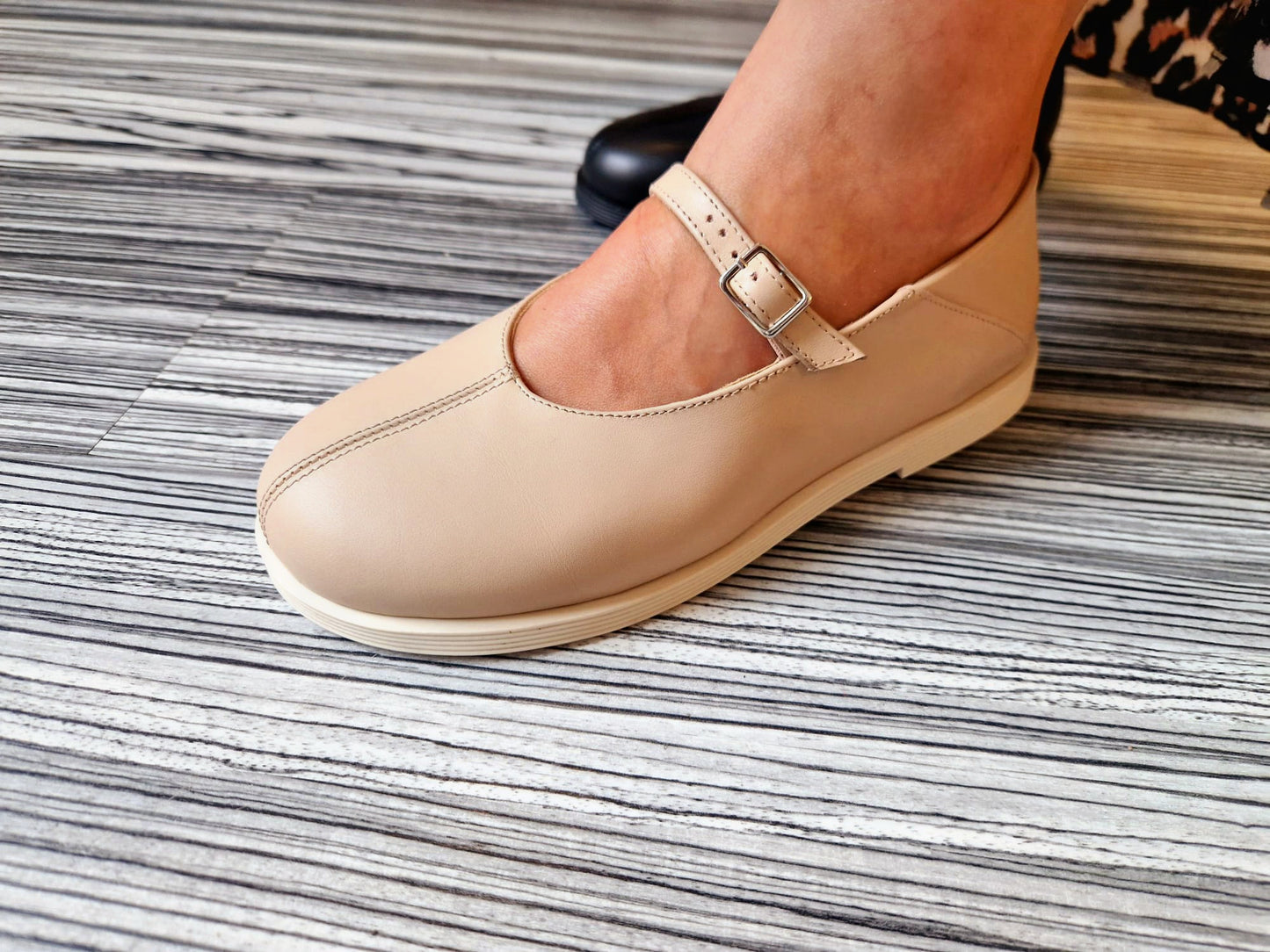 Luna - Balerini Barefoot Mary Jane din Piele Naturală | MC SHOES - MC SHOES